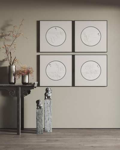 新中式装饰画3D模型下载